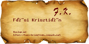 Füsi Krisztián névjegykártya