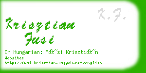 krisztian fusi business card